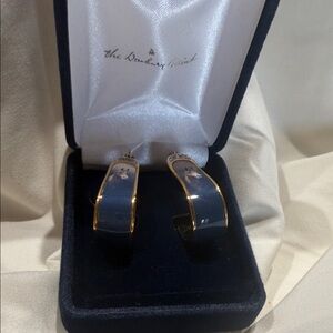 Danbury Mint Gold and Navy Earrings